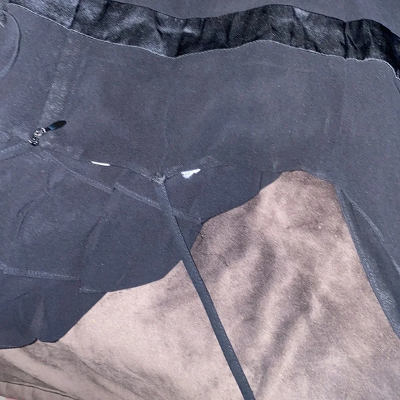 Luxury thin straps layered chiffon black fit and flare dress Sz 4 - Picture 9 of 10